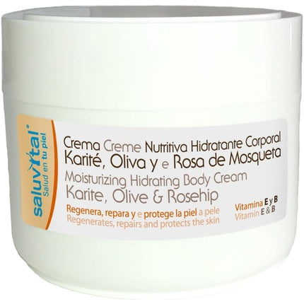 Saluvital Nourishing Moisturizing Body Cream with Shea Butter, Olive, and Rosehip