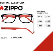 Zippo Reading Glasses with Soft Lines Ideal for Men and Women Orange 3.0x