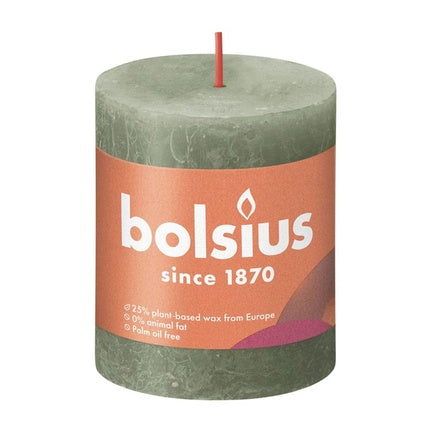 Bolsius Bolsius Shine Stump Candle 80x68 Fresh Olive