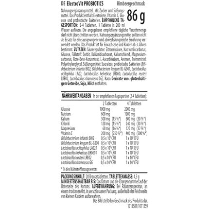 Activlab ElectroVit Probiotics Raspberry High Quality Children's Magnesium Citrate Supplement 20 Effervescent Tablets Lime Flavor Magnesium Vitamin C