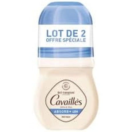 Rogé Cavaillès Absorb+ 48H Anti-Trace Deodorant Roll-On 50ml - Pack of 2