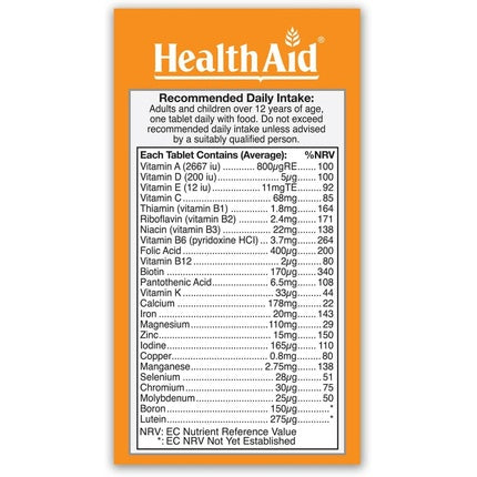 HealthAid A to Z Multivit Vegan Tablets 90
