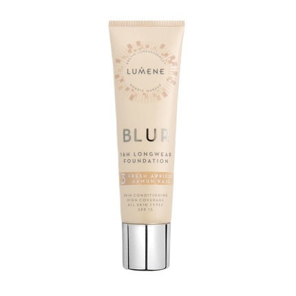 Lumene Blur Smoothing Foundation For All Skin Types Spf15 3 Fresh Apricot 30ml
