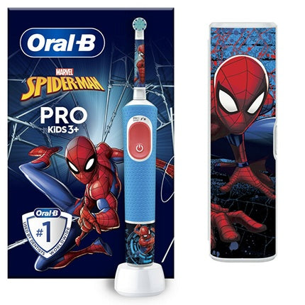 Vitality Pro Kids Spiderman Electric Toothbrush with Travel Case