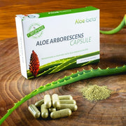 ALOEBETA Organic Aloe Arborescens Capsules - 100% Organic Aloe Vera Capsules - Made in Italy - Organic Dietary Supplement - No Sweeteners or Preservatives, No GMO