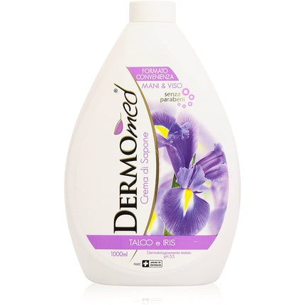 DERMOmed Crema di Sapone Cream Soap Talc and Iris Scent 33.8 Fluid Ounce Bottle - Italian Import