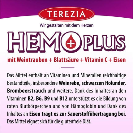 TEREZIA HEMOPLUS Immune System and Blood Nutrient Support Supplement 60 Capsules 500mg