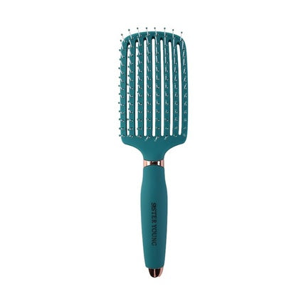 Sister Young Ovia Green Nv - Curved Hair Brush With Ventilation For Detangling, Green