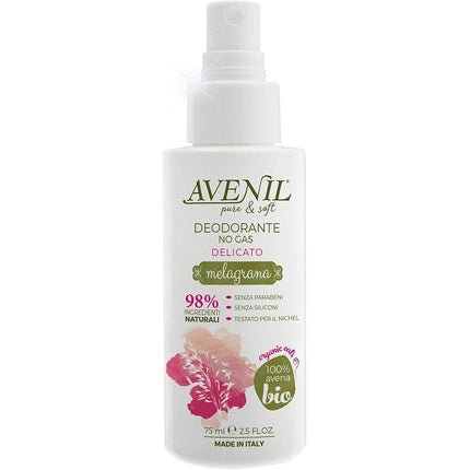 Avenil Pure & Soft Deodorant No Gas Soft Pomegranate 100% Organic Oats 75ml