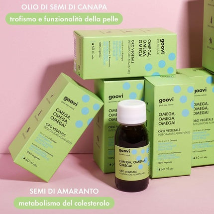 Goovi Omega 3 Omega 6 and Omega 9 Vegetable Gold Dietary Supplement 60ml