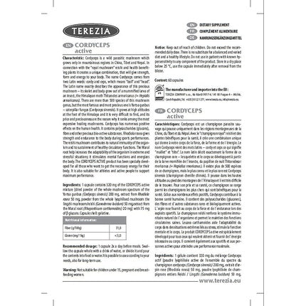 Terezia Cordyceps Sinensis For The Active Man / 640 Mg - 100% Mushroom Free