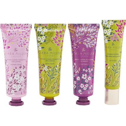 Sara Miller Beauty Haveli Garden Travel Bag Set Body Wash Hand Cream Body Cream Lip Gloss Cruelty Free Vegan Friendly 30ml 15ml