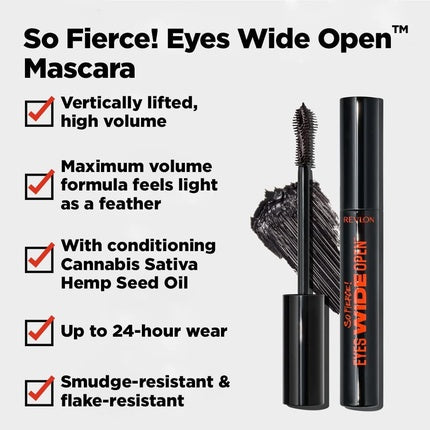 Revlon So Fierce Eyes Wide Open Mascara Blackest Black Waterproof