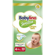 Babylino Sensitive Cotton Soft Baby Diaper No4 8-13 Kg Value Pack 50 Pieces