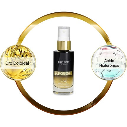 Postquam Luxury Gold 24K Serum with Moisturizing and Tensor Effect and Hyaluronic Acid for all Skin Types 30ml