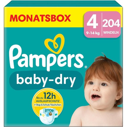 Pampers Baby-Dry Diapers Size 4 204 Count