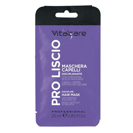 Vitalcare PRO Smooth Hair Disciplining Hair Mask for Frizzy, Rebellious, and Hard-to-Smooth Hair with Keratin and Avocado Oil 25ml