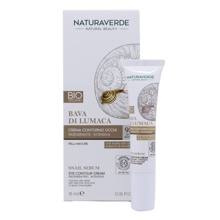 Naturaverde Intensive Regenerating Eye Cream with Snail Slime, Hyaluronic Acid, and Organic Shea Butter 15ml