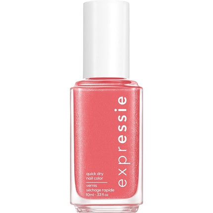 Essie Expressie Nail Polish Quick Dry Formula Vegan Angled Brush Pink Shimmer Nail Varnish 30 Trend and Snap 10ml
