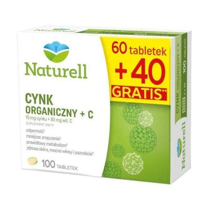 Naturell Organic Zinc + C, 100 Tablets - Long-Term Validity
