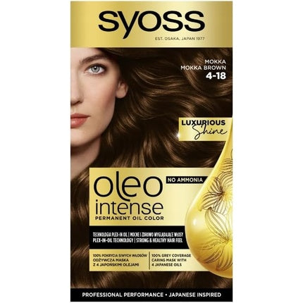 Syoss Oleo Intensive Hair Dye with Long Lasting Colour 4-18 Mocha