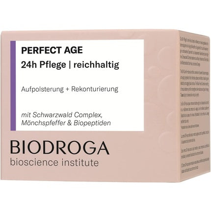 Biodroga Firming Anti-Ageing Skin Care 24 Hour Care Rich 50ml - Vegan Face Moisturising Cream Anti-Wrinkle Bioscience Institute