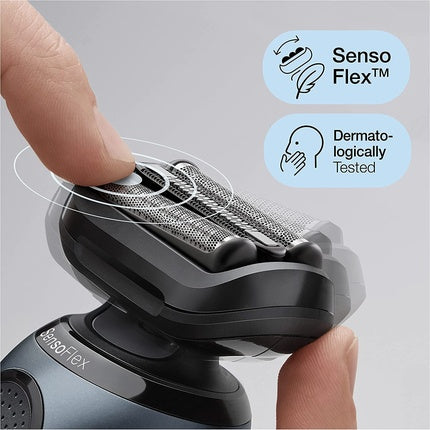 Braun Series 6 Men's Shaver with EasyClick Attachment, Electric Shaver & Precision Trimmer, SensoFlex, Wet&Dry, Rechargeable & Cordless, Father's Day Gift, 61-N1200s, Gray