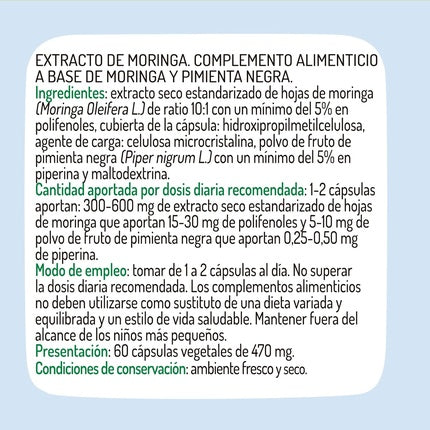 El Granero Integral Moringa Extract 60 Capsules