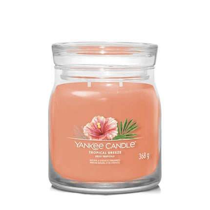 Yankee Candle Tropical Breeze Signature Candle Aromatic Candle In Medium Signature Glass 368 Grams