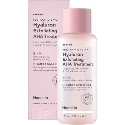 Hanskin Real Tez Hyaluronic AHA Exfoliating Treatment Tonic