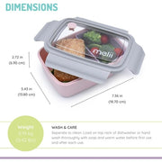 Melii Bento Box with Removable Divider Pink Purple Gray 850ml