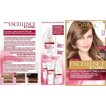 L'Oreal Excellence Creme Permanent Hair Dye Cream 7.1 Ash Blonde