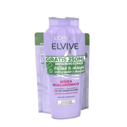 L'Oreal Paris Elvive Hyaluronic Hydra Shampoo 400ml + Refill 250ml