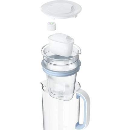 BRITA Blue Glass Carafe 2.5L with BRITA MAXTRA PRO All-in-1 Filter Cartridge - Reduces Tartar, Chlorine, Certain Impurities and Certain Metals