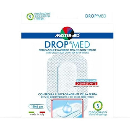 MASTER AID Med Drop 10x6cm White/Blue - Pack of 5