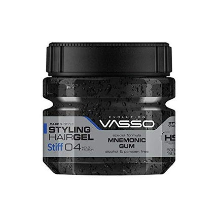 VASSO Mnemonic Gum Styling Hair Gel 500ml - Strong Hold for Healthy and Moist Look