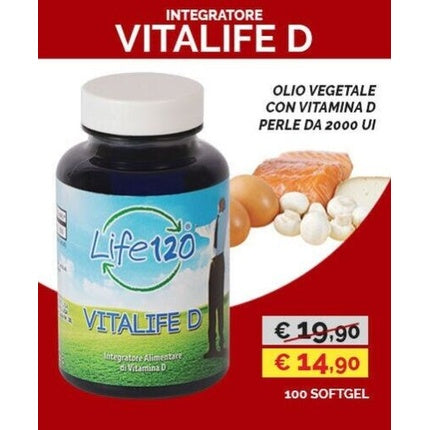 Life 120 Vitalife D Supplement 100 Softgels Capsules