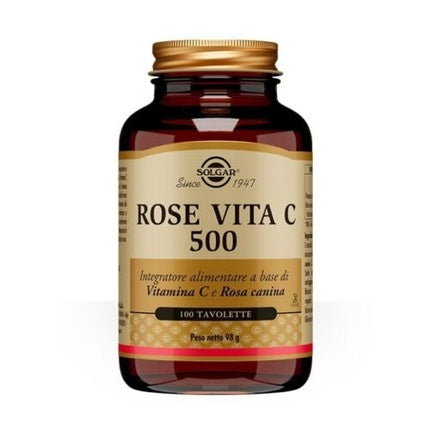 Solgar Rose Vita C 500 Vitamin C Supplement with Rosehip 100 Tablets