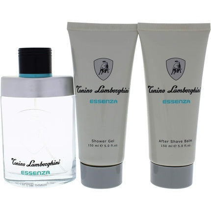 Tonino Lamborghini Essenza Gift Set for Men: Fragrance 125ml, Shower Gel 150ml, and Aftershave Balm 150ml in Metal Tin