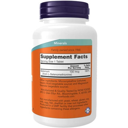 Now Foods Selenium Yeast Free 100mcg 250 Tablets - Pack of 2