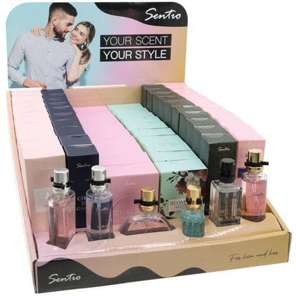 Sentio Perfume 15ml Display-3 With 60 Pieces, Including 6 Assorted Fragrances And 6 Testers For Free