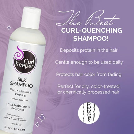 Curl Keeper Silk Shampoo for Curly Hair 12 Fl Oz - Deep Moisturizing