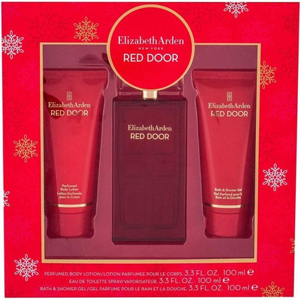 Elizabeth Arden Red Door Gift Set 100ml Edt + 100ml Shower Gel + 100ml Body Lotion
