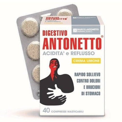 Antonetto Acid E Acid Reflux Digestive Tract 40 Tablets Lemon