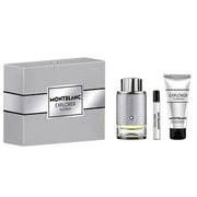 Mont Blanc Explorer Platinum Eau De Parfum Spray 100ml Set With Miniature Edp 7.5ml And Shower Gel 100ml