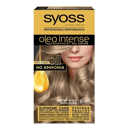 Syoss Oleo Intense Permanent Hair Color With Oils 8-05 Beige Blonde