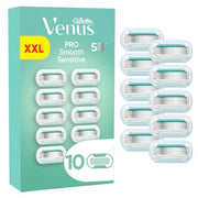 Venus Gillette Venus Pro Smooth Sensitive Razor Blades For Sensitive Skin - Green/White - 10 Pieces
