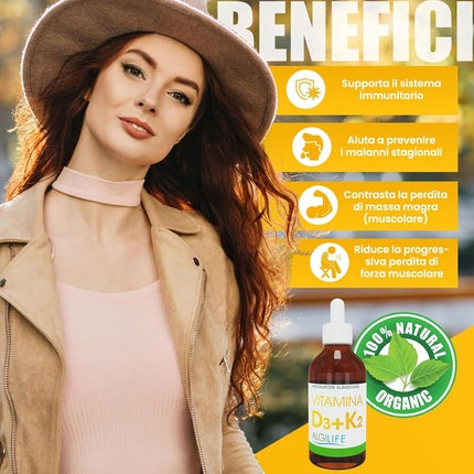 Vitamin D3 K2 Vegan Drops 2000 IU