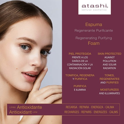 Atashi Antioxidant Regenerating Purifying Foam with Bio Fruit Aguas and Glycolic Acid