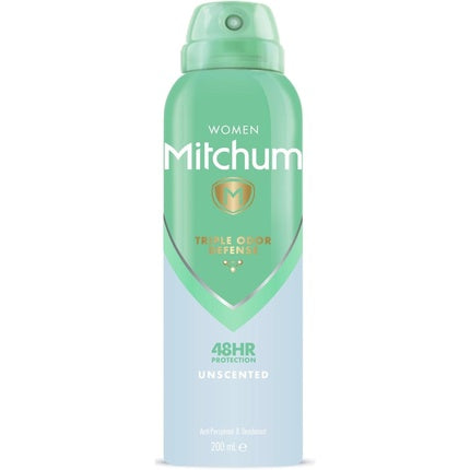 Mitchum Women Triple Odor Defense 48HR Protection Deodorant Spray & Antiperspirant 200ml Unscented